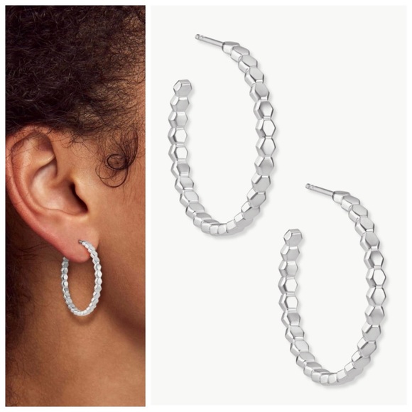 NEW! Kendra Scott 925 Sterling Silver Davis Small Hoop Earrings